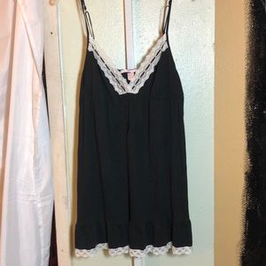 Victoria Secret Chemise Nightgown XL Short Gown Adjustable Straps Black